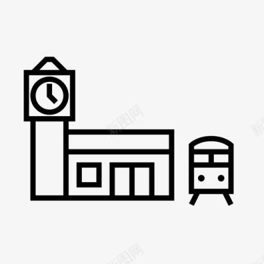 旅行建筑火车站建筑铁路图标图标
