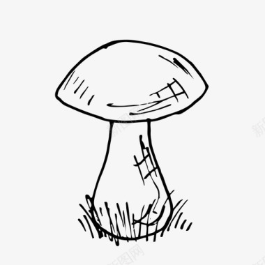 蘑菇森林素描图标图标