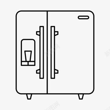 厨房冰箱五常冰箱电器冰柜图标图标