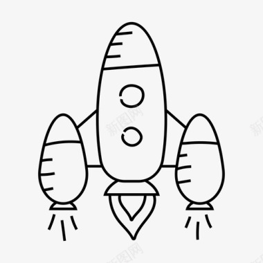 火箭手绘太空图标图标