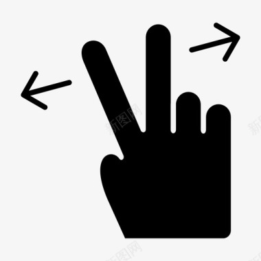两个手指伸出手手势刷卡图标图标
