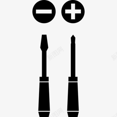 一字排扣一字螺丝刀工具五金工具图标图标