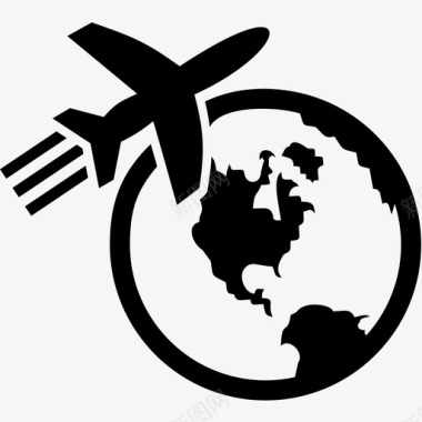飞机飞行环球图标图标
