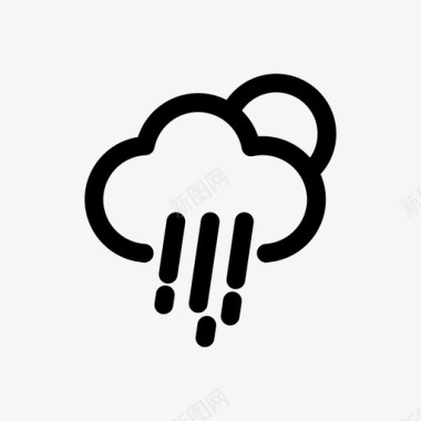雨天气气候多云图标图标