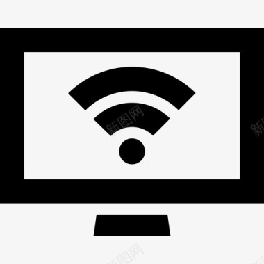 带有WiFi信号的屏幕工具和用具无线接入点图标图标