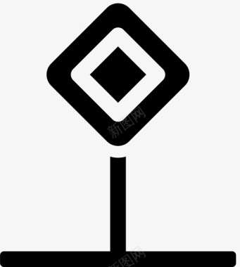 道路警告标志标志主标志优先标志图标图标