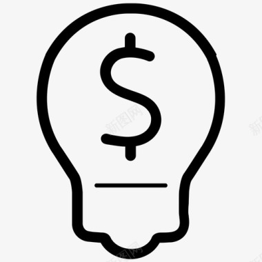 商业理念美元价值灯泡图标图标