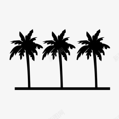 棕榈树椰子树绿色图标图标