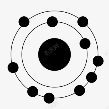 010氖氖原子元素图标图标