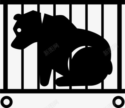 笼子里的熊动物俘虏图标图标