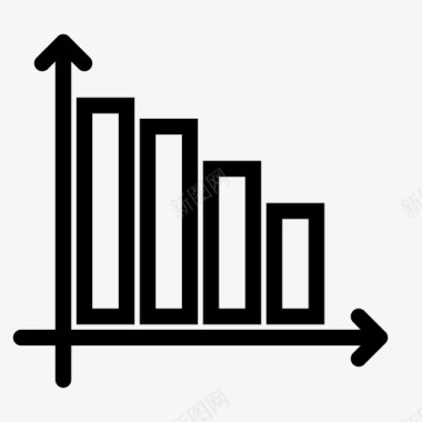 图表柱状图柱状图列减少图标图标