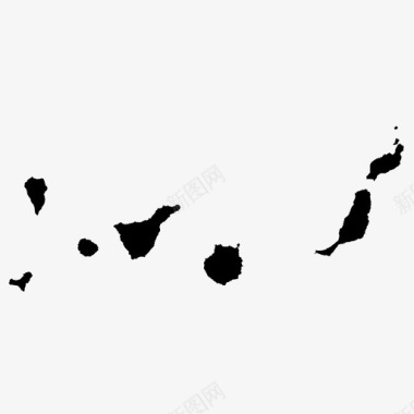 加那利群岛自治区地图图标图标