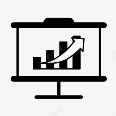 轨迹曲线条形图业务演示图标图标
