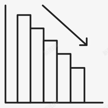 条形矢量分析条形图减少图标图标