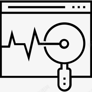网页素材不锈钢分析图表放大镜图标图标