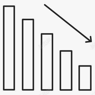 条形矢量分析条形图减少图标图标