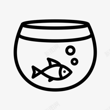 鱼缸水族馆鱼缸鱼图标图标