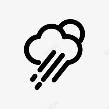 雨天气气候多云图标图标