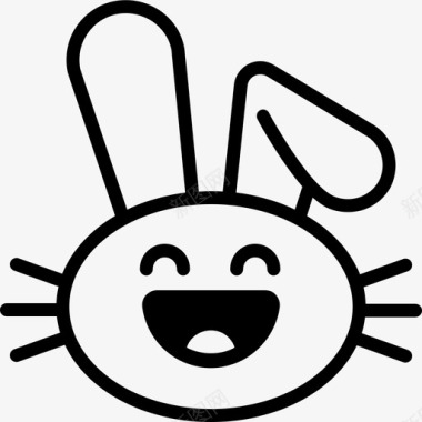 复活节兔子动物快乐图标图标