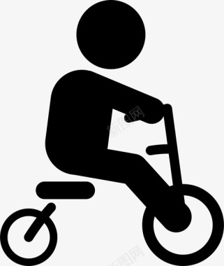 儿童骑三轮车自行车男孩图标图标