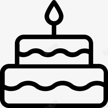 派对蛋糕生日蛋糕蜡烛庆祝图标图标