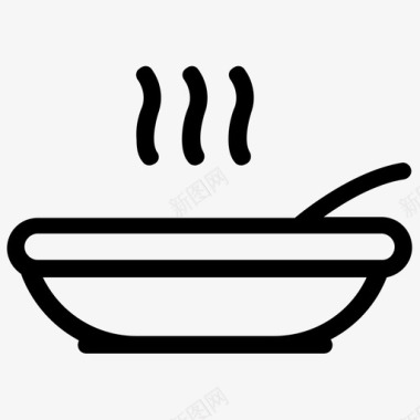 热食物碗热汤图标图标