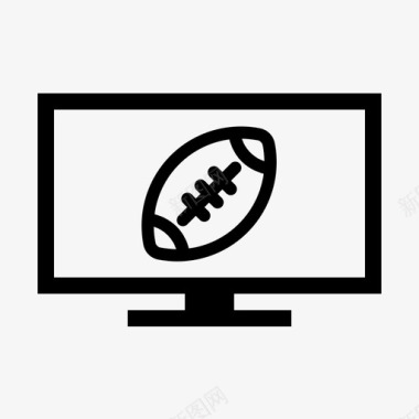 电视屏幕超级球美式足球橄榄球图标图标