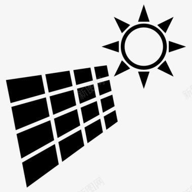 太阳能农场可再生能源太阳能电池板图标图标