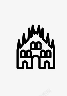 米兰伦巴第大教堂教堂大教堂图标图标