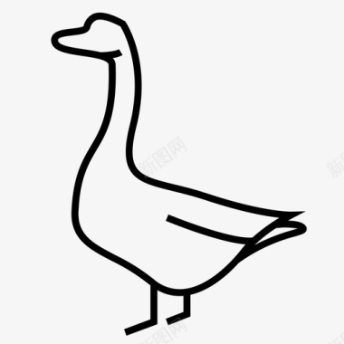 白色禁止天鹅动物鸟图标图标