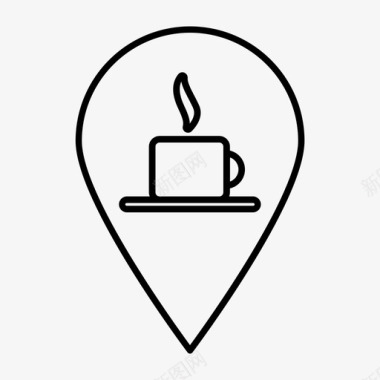 咖啡地图针酒吧电线地图针图标图标