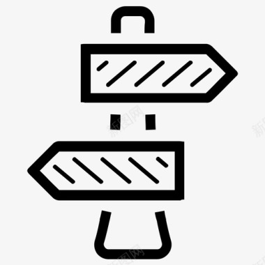 道路方向标志柱子道路图标图标