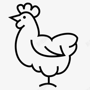 鸡动物公鸡图标图标