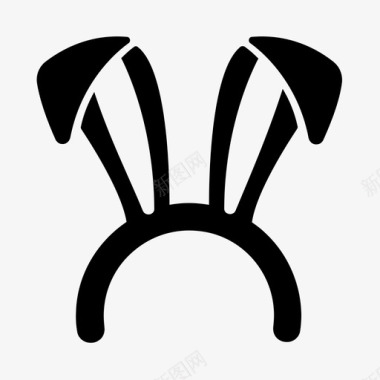 牛仔帽子兔子耳朵兔子复活节图标图标