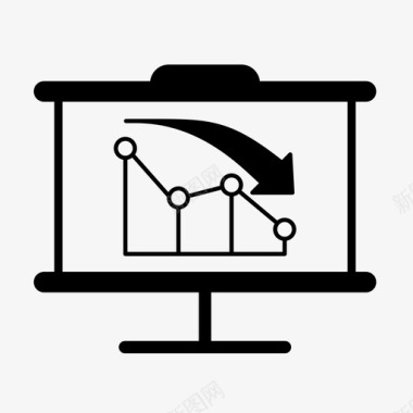 收集信息折线图业务下降图标图标