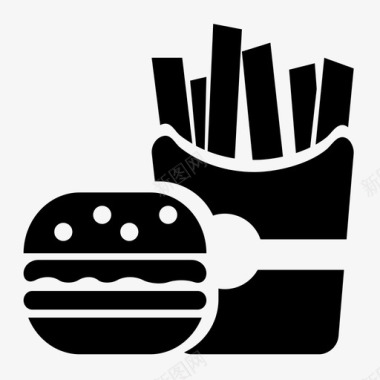 快餐汉堡垃圾食品图标图标