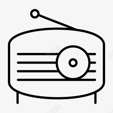 老式收音机收音机天线收音机电台图标图标
