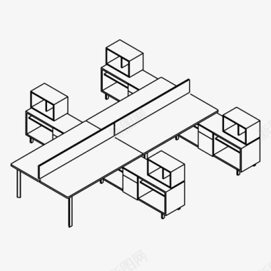 工作空间商务办公桌图标图标