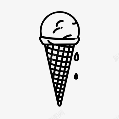 一勺冰淇淋奶制品冰淇淋筒图标图标