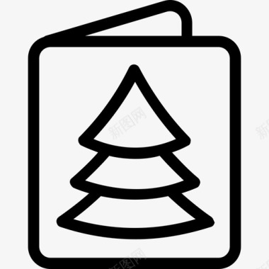 圣诞卡信树图标图标