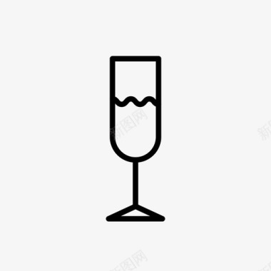 玻璃香槟长笛香槟酒杯图标图标