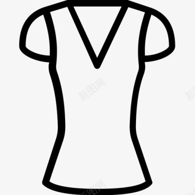 v领服装女式图标图标