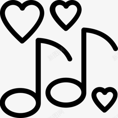 浪漫音乐心音乐音符图标图标