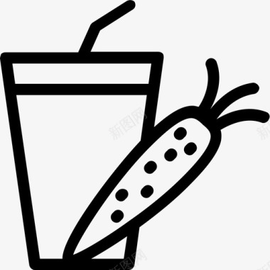 胡萝卜汁饮料玻璃杯图标图标