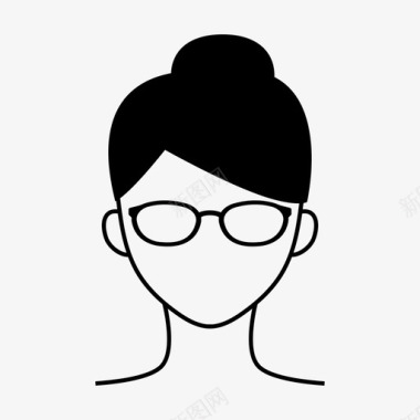 戴眼镜的女人化身女商人图标图标