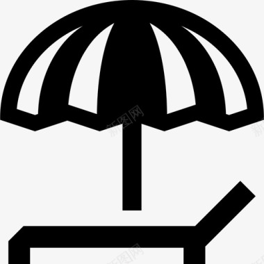 遮阳伞和折叠椅建筑物poi公共场所图标图标