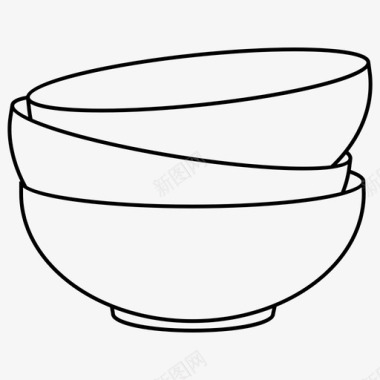 叠汤碗盘子洗碗图标图标
