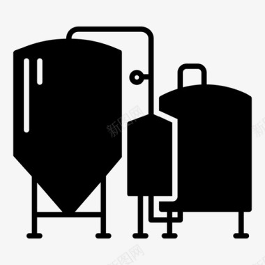啤酒音乐节生产设备啤酒厂工业图标图标