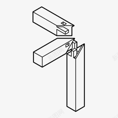 斜切割机三斜接木工连接图标图标