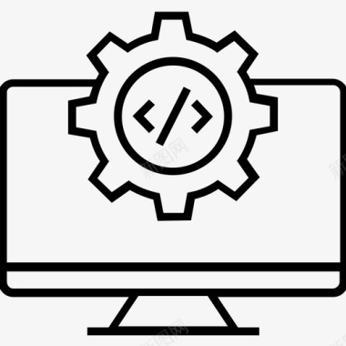 网页科技背景代码优化编码齿轮图标图标